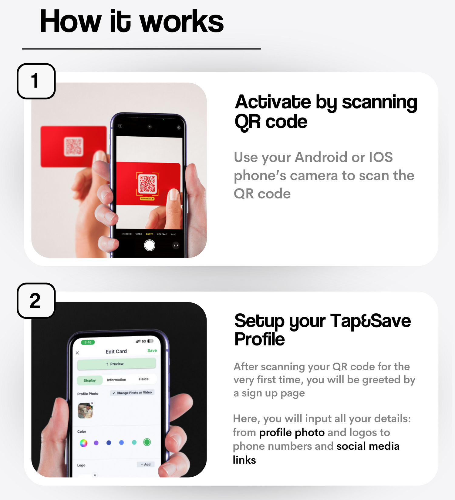 Fully Customizable Tap&Save Card – Tap and Save